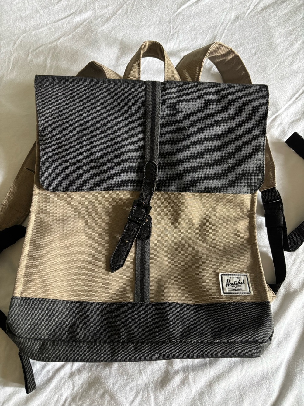Herschel Supply Company Two-Tone Khaki & Gray Canvas Backpack